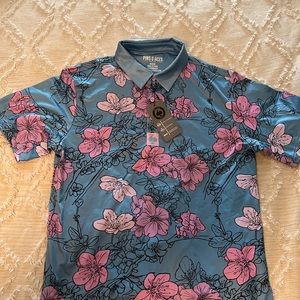 Men’s Pins & Aces golf shirt, floral print